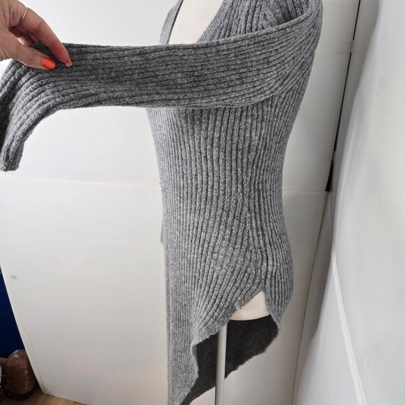 Venus EUC high slit sweater dress winter fall sexy tunic XS Heather grey - Picture 5 of 17